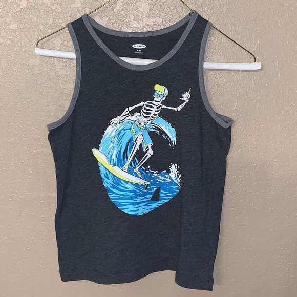 Old Navy Surfing Skeleton Boys Tank Top 📢5 for $20 - Picture 1 of 3